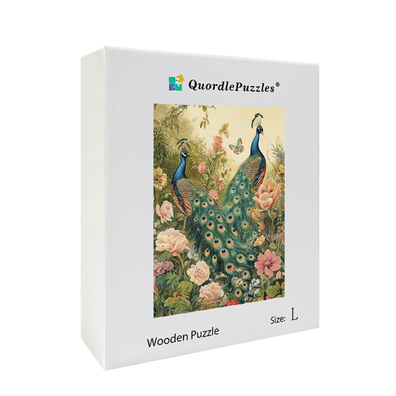 Peacock Display Wooden Jigsaw Puzzle