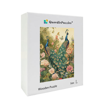 Peacock Display Wooden Jigsaw Puzzle