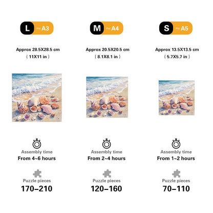 Seashells by the Sea Wooden Jigsaw Puzzle