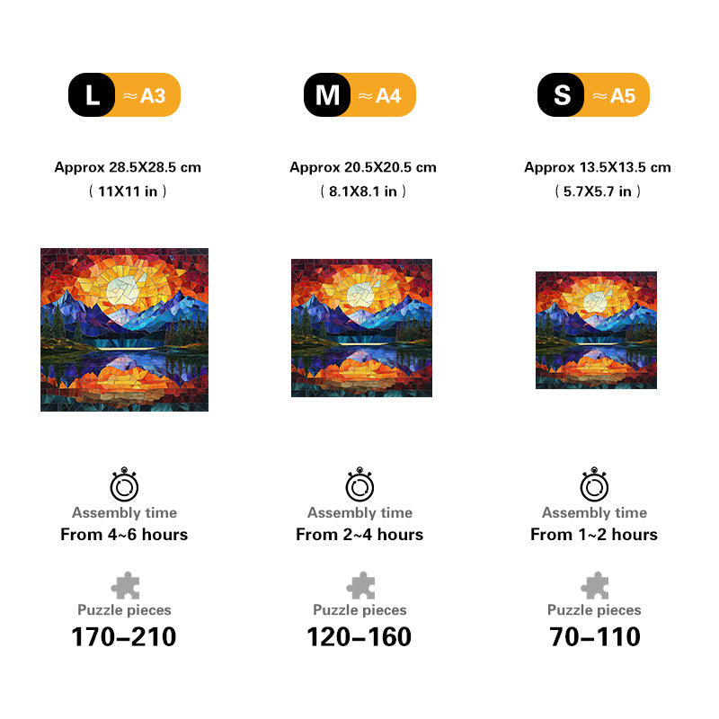 Stained Glass Sunrise Wooden Jigsaw Puzzle