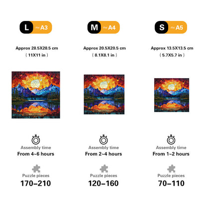Stained Glass Sunrise Wooden Jigsaw Puzzle