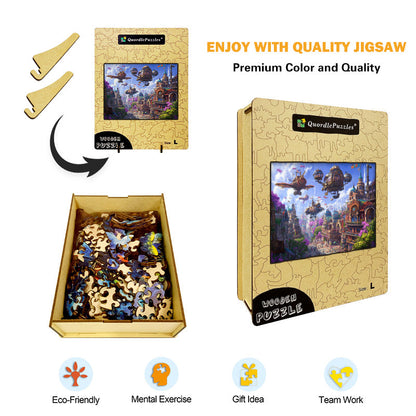 Steampunk City Wooden Jigsaw Puzzle