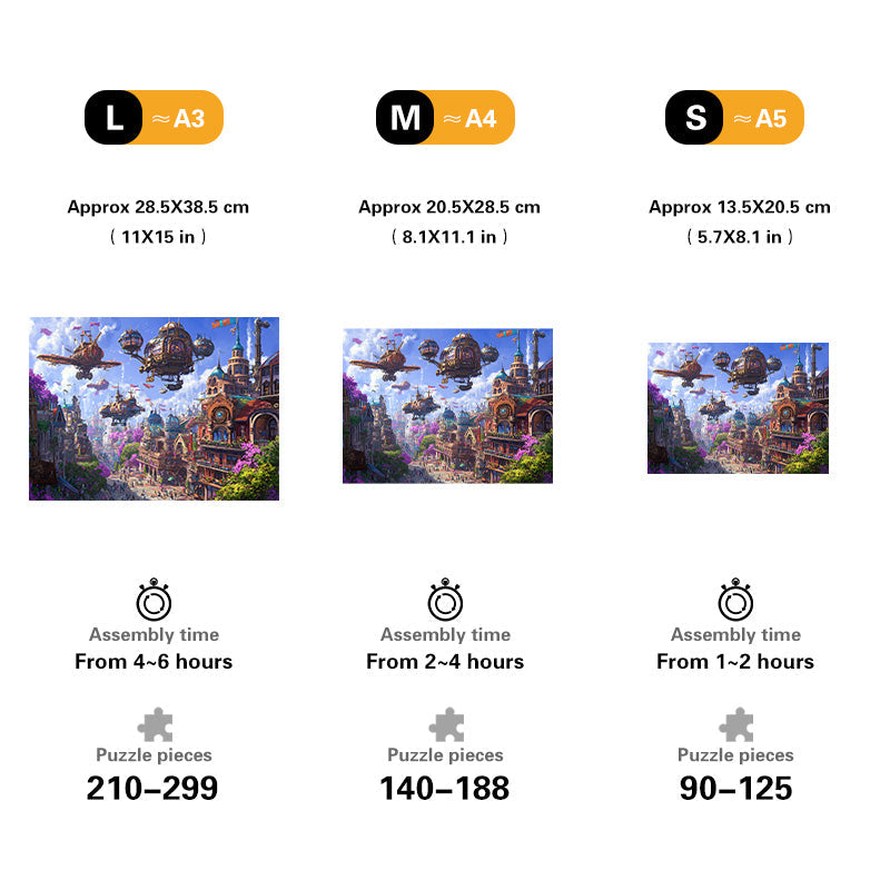 Steampunk City Wooden Jigsaw Puzzle