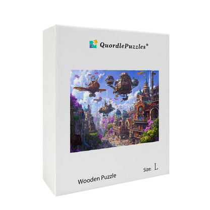 Steampunk City Wooden Jigsaw Puzzle