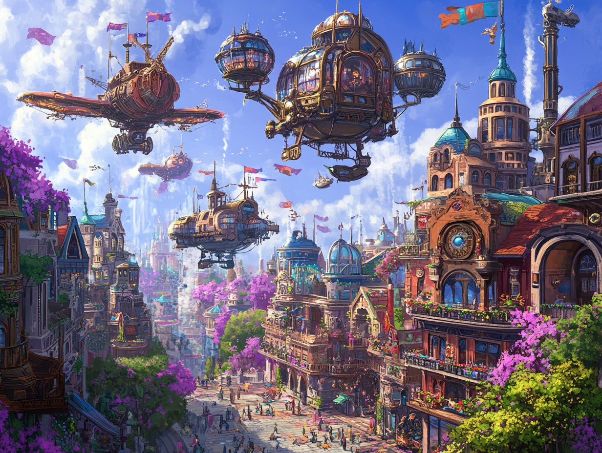 Steampunk City Wooden Jigsaw Puzzle