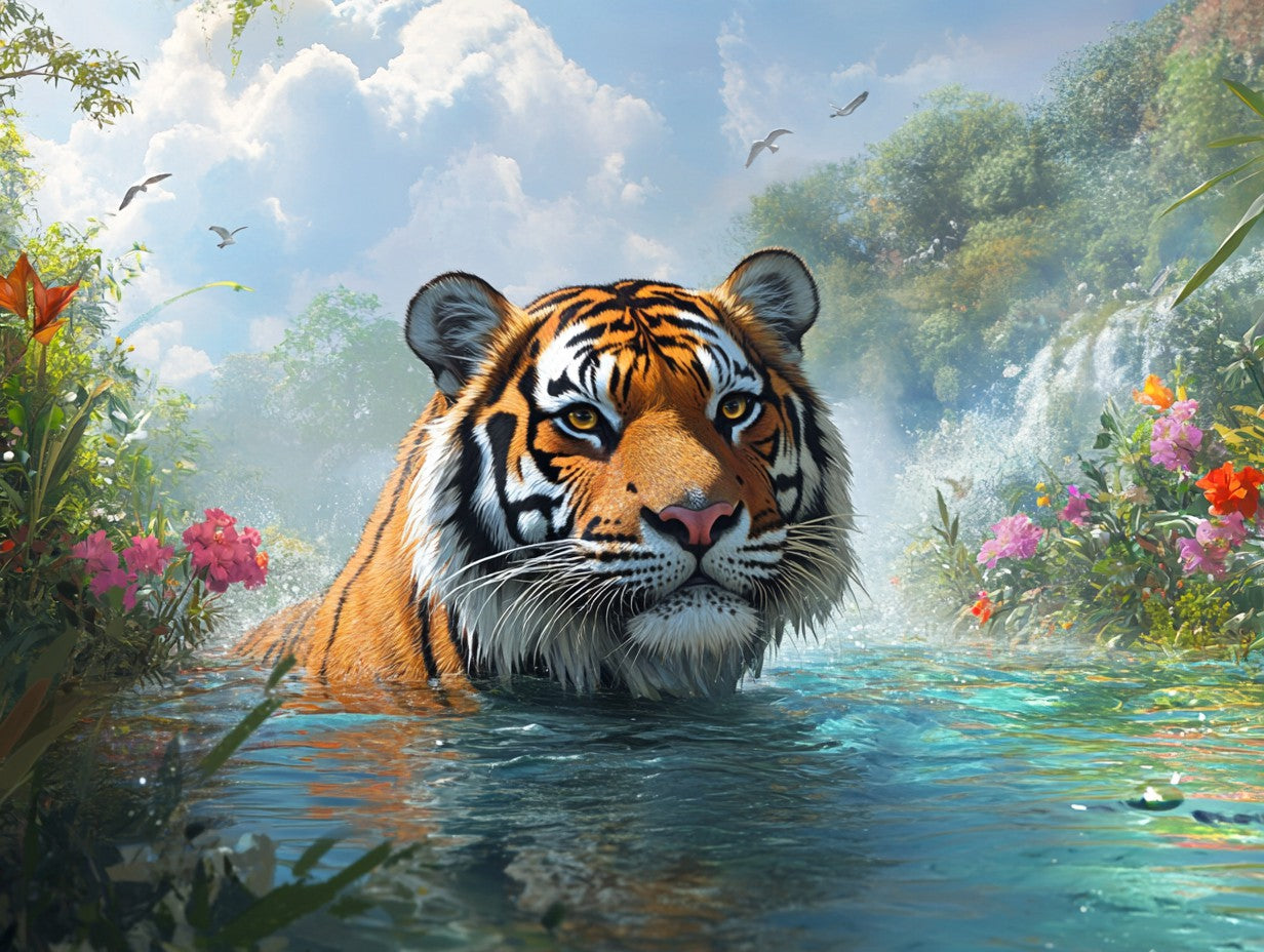 Tiger Splash Wooden Jigsaw Puzzle