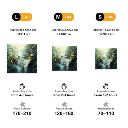 Waterfall Teacup Wooden Jigsaw Puzzle