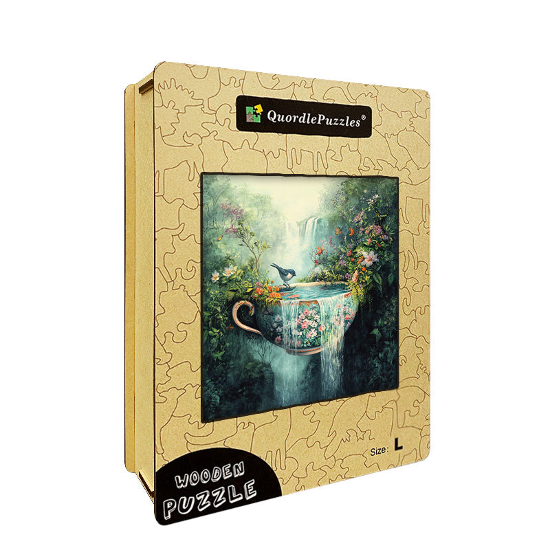 Waterfall Teacup Wooden Jigsaw Puzzle