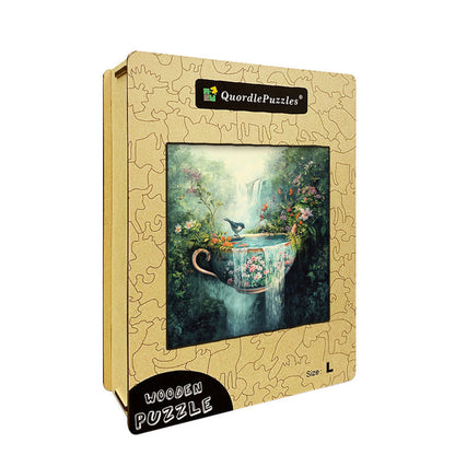Waterfall Teacup Wooden Jigsaw Puzzle