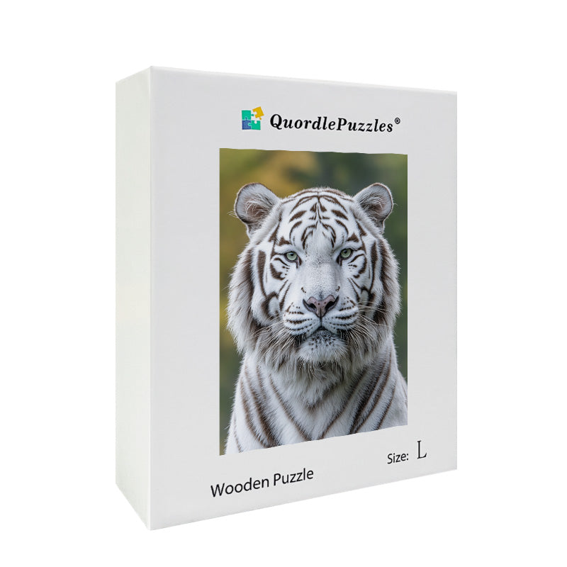 White Siberian Tiger Wooden Jigsaw Puzzle