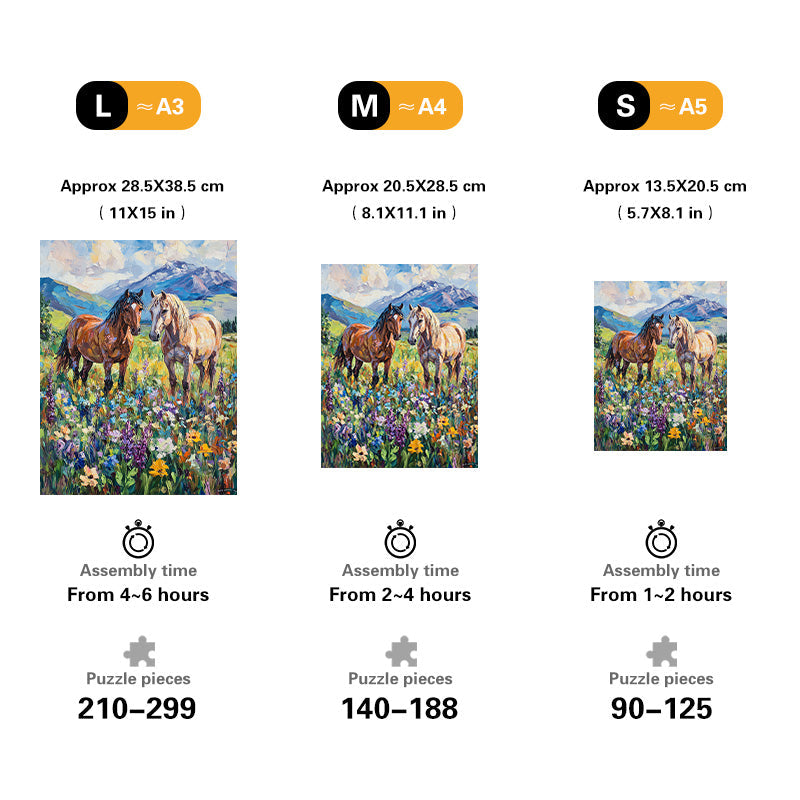 Wild Horses Wooden Jigsaw Puzzle