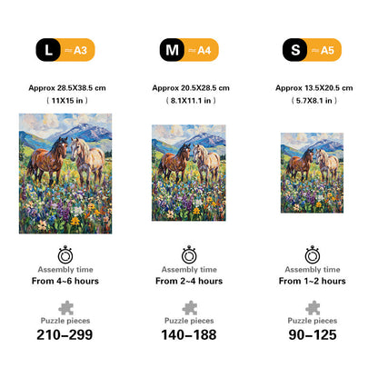 Wild Horses Wooden Jigsaw Puzzle