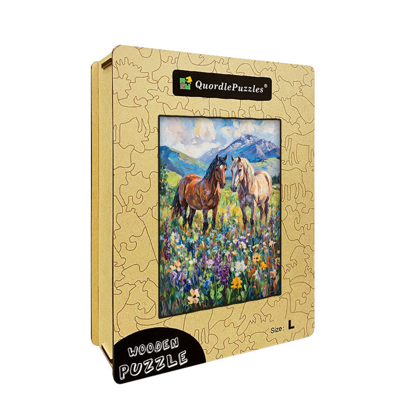 Wild Horses Wooden Jigsaw Puzzle