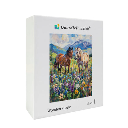 Wild Horses Wooden Jigsaw Puzzle