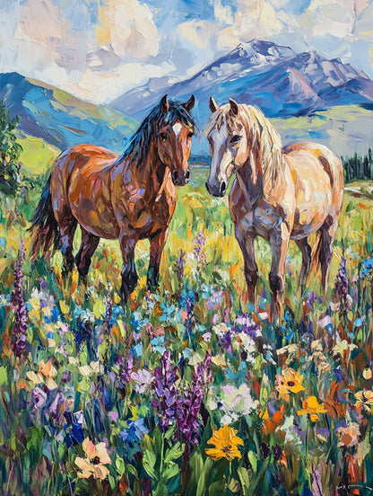 Wild Horses Wooden Jigsaw Puzzle
