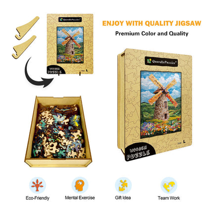 Windmill Garden Wooden Jigsaw Puzzle