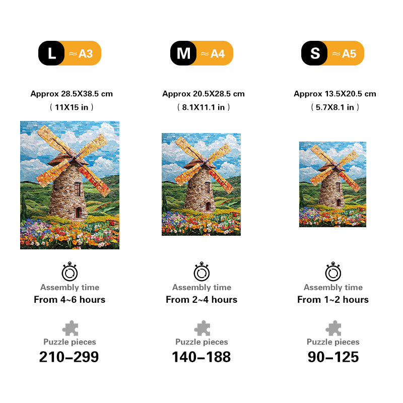 Windmill Garden Wooden Jigsaw Puzzle