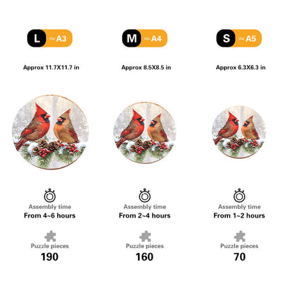 Winter Cardinals Wooden Jigsaw Puzzle