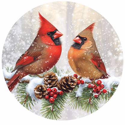 Winter Cardinals Wooden Jigsaw Puzzle