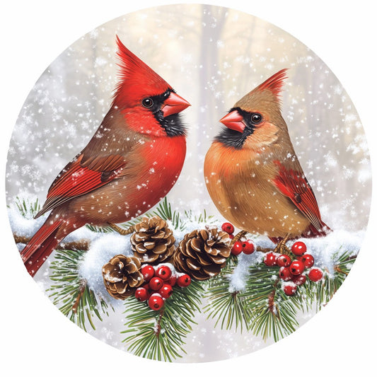 Winter Cardinals Wooden Jigsaw Puzzle