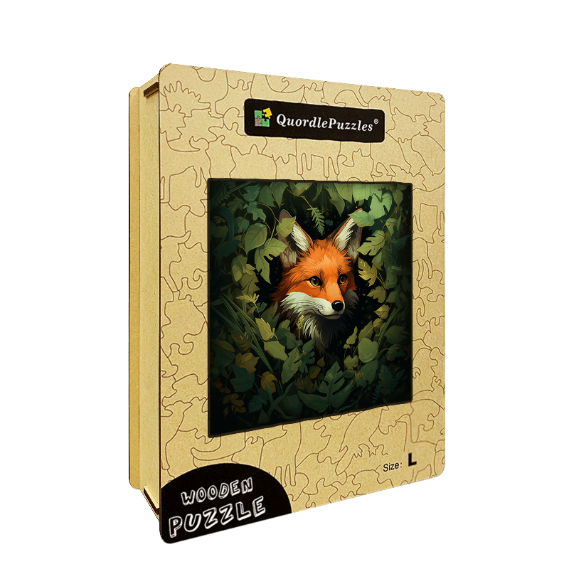 Fox in Leaves Wooden Jigsaw Puzzle