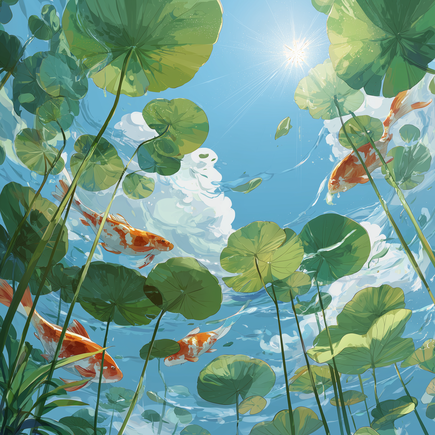 Koi in Water Wooden Jigsaw Puzzle