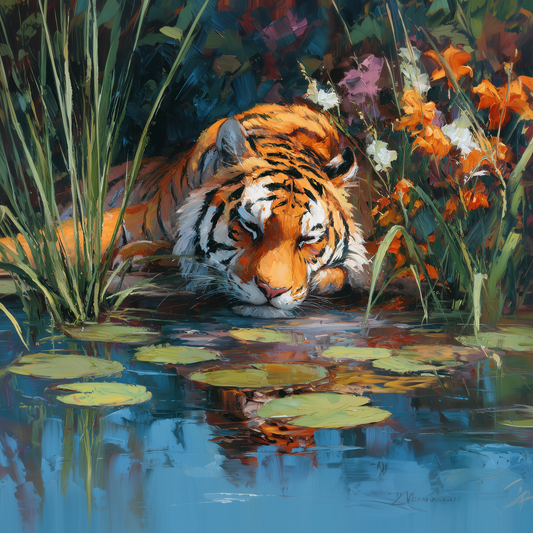 Lily Lagoon Tiger Wooden Jigsaw Puzzle