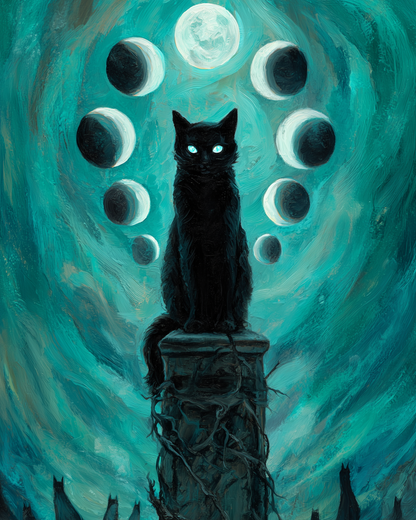 Moonlit Cat Wooden Jigsaw Puzzle