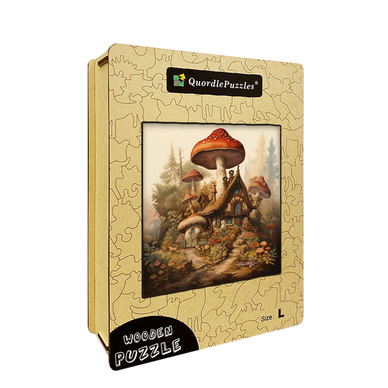 Mushroom Cottage Magic Wooden Jigsaw Puzzle