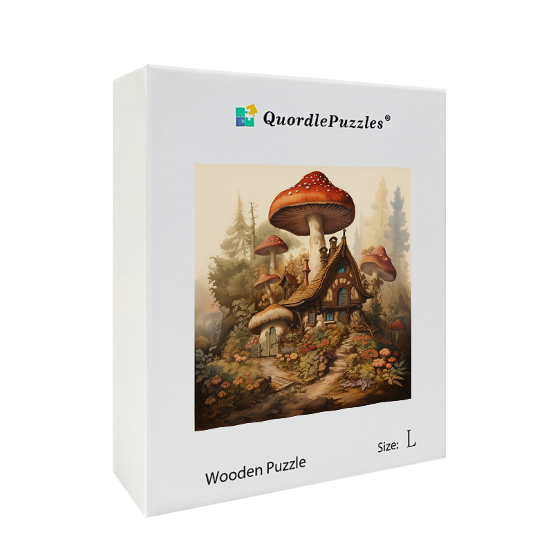 Mushroom Cottage Magic Wooden Jigsaw Puzzle