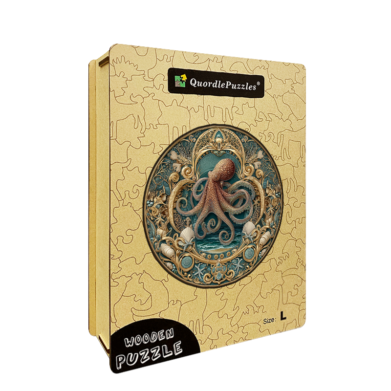 Ornate Octopus Seashell Wooden Jigsaw Puzzle