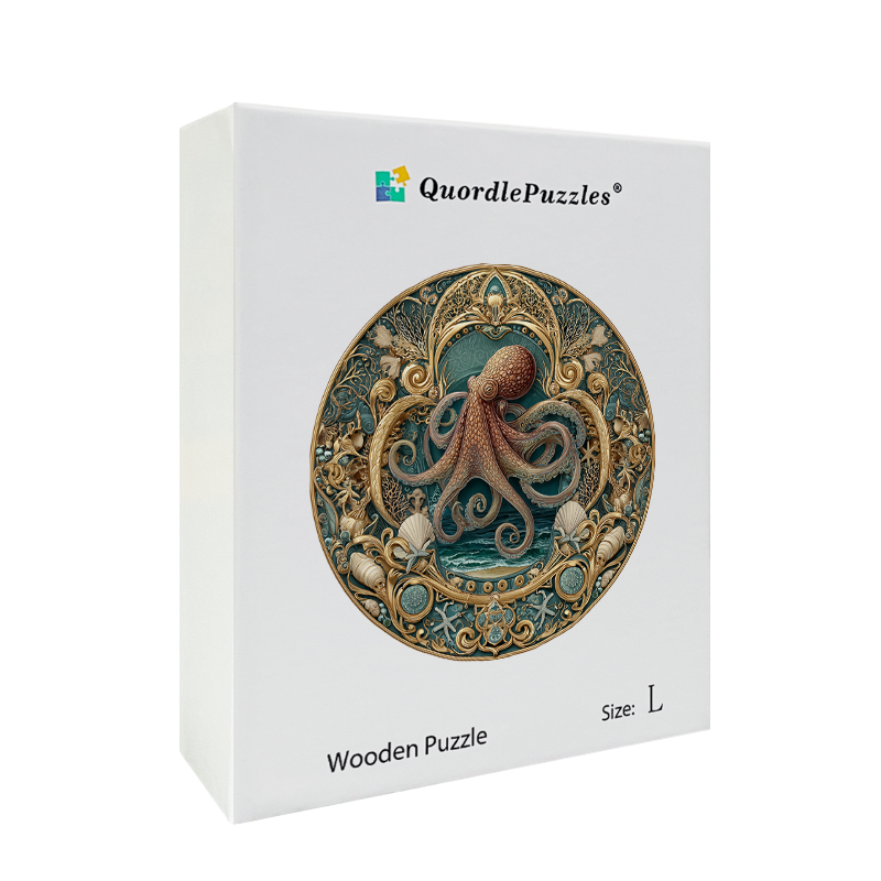 Ornate Octopus Seashell Wooden Jigsaw Puzzle