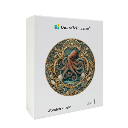 Ornate Octopus Seashell Wooden Jigsaw Puzzle