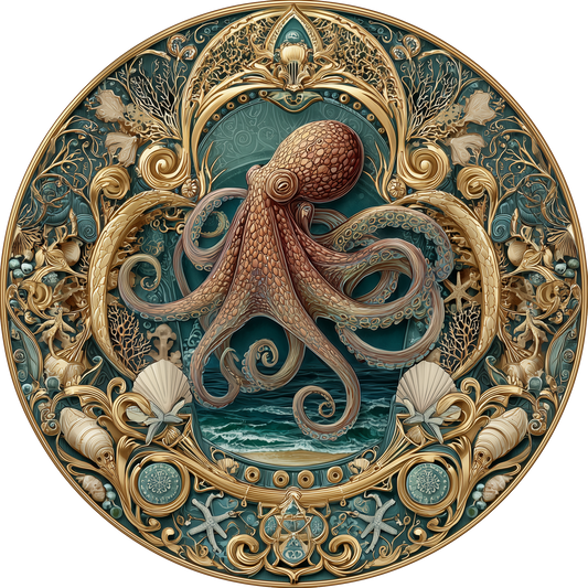 Ornate Octopus Seashell Wooden Jigsaw Puzzle