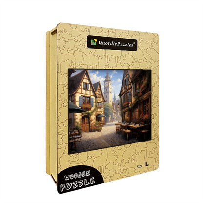 Quaint Town Wooden Jigsaw Puzzle