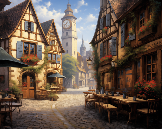 Quaint Town Wooden Jigsaw Puzzle