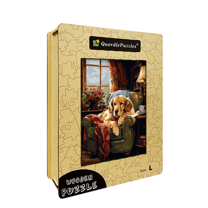 Sunny Nap Dog Wooden Jigsaw Puzzle