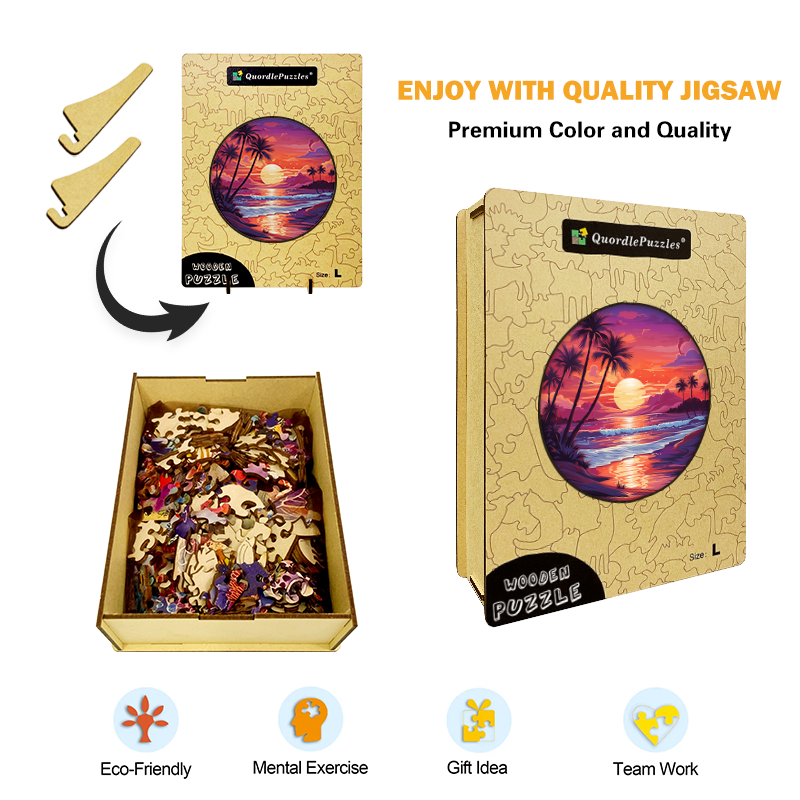 Sunset Beach Wooden Jigsaw Puzzle
