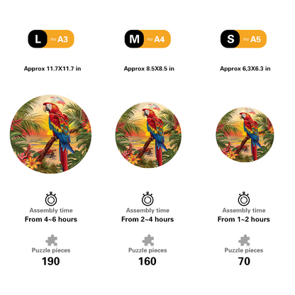 Tropical Parrot Wooden Jigsaw Puzzle