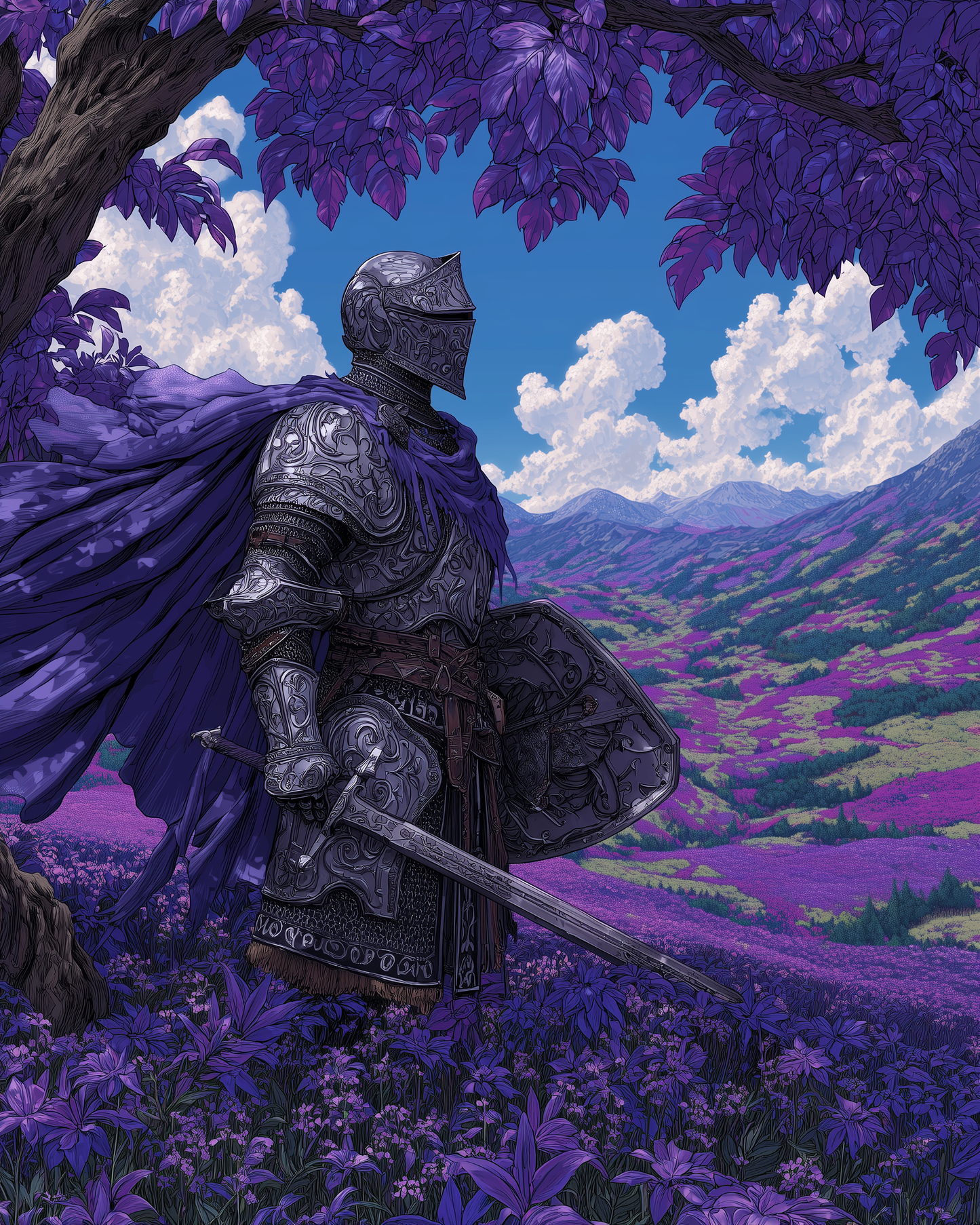 Violet Vow Field Knight Wooden Jigsaw Puzzle