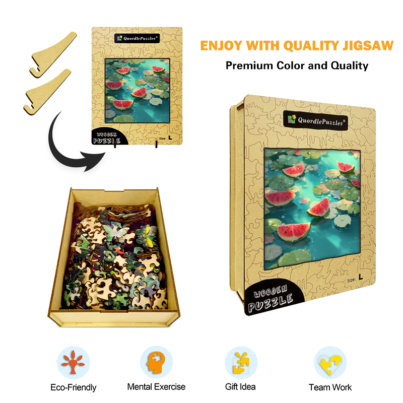 Watermelon Float Wooden Jigsaw Puzzle