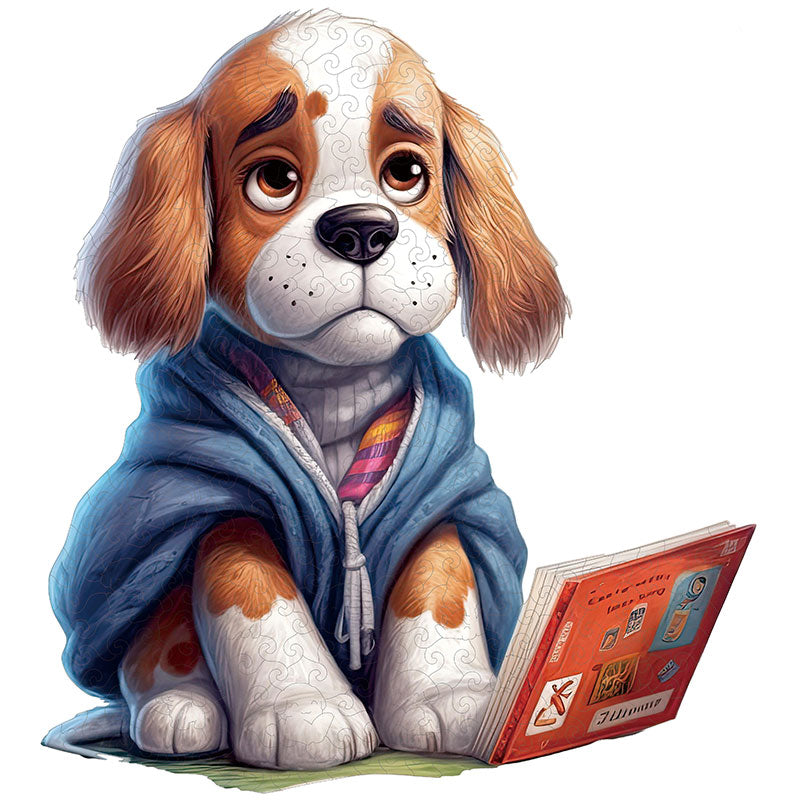🔥LAST DAY 85% OFF - Cute Puppy Reading a Book