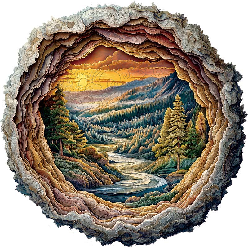 🔥LAST DAY 85% OFF - Layered Paper Landscape of a River at Sunset