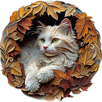 🔥LAST DAY 85% OFF - A Cat Surrounded by Autumn Leaves