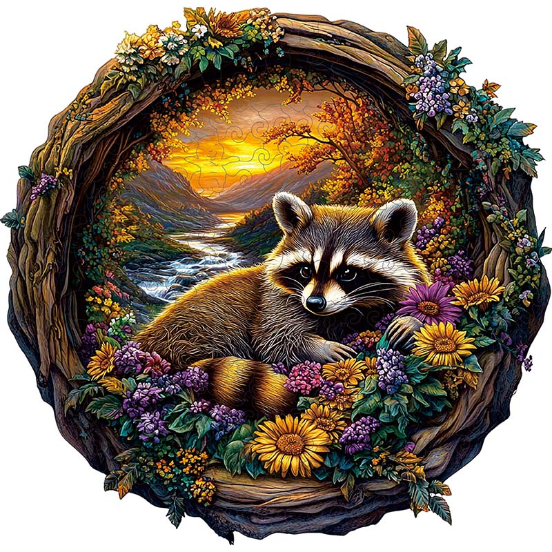 🔥LAST DAY 85% OFF - A Raccoon Amidst Colorful Flowers