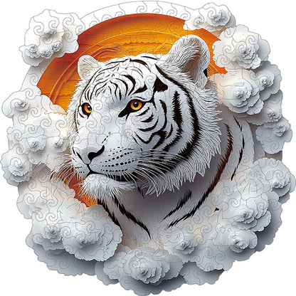 3D White Tiger Wooden Jigsaw Puzzle
