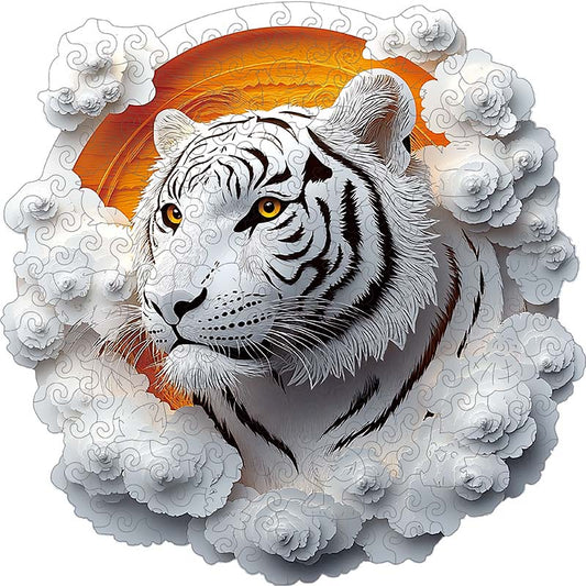 3D White Tiger Wooden Jigsaw Puzzle
