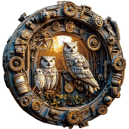 3D Steampunk Owls Wooden Jigsaw Puzzle