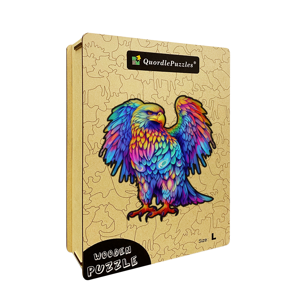 🔥LAST DAY 92% OFF-Colorful Eagle Head Poster Wooden Jigsaw Puzzle