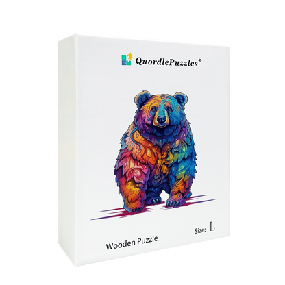 🔥LAST DAY 91% OFF-Beautiful psychedelic furious bear Wooden Jigsaw Puzzle